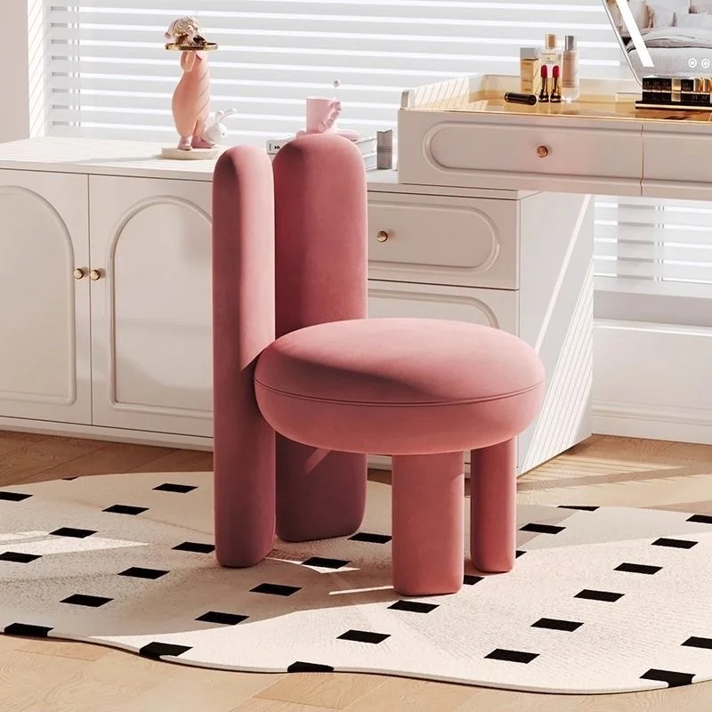 Trendy Rabbit Ear Paper Makeup Chair Modern Minimalist Bedroom Home Cream Style Designer Light  Storage Vanity Stool