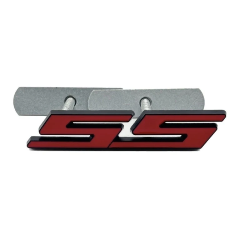 

1 pc 3D Metal Letter SS Logo Sticker Front Grill Emblem Badge For Chev olet Deacoration Car Accessories
