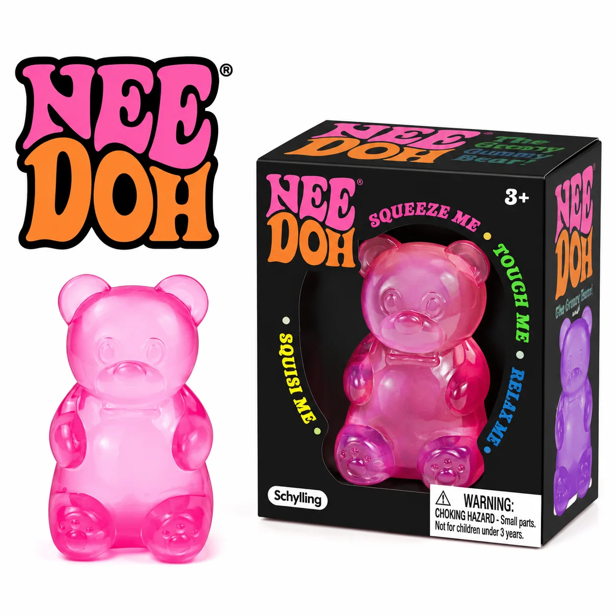 NeeDoh Little Bear Maltose Pinch, Pelota Antiestrés, Juguete para Aliviar el Estrés, Herramienta Antiestrés con Música, Rebote Lento