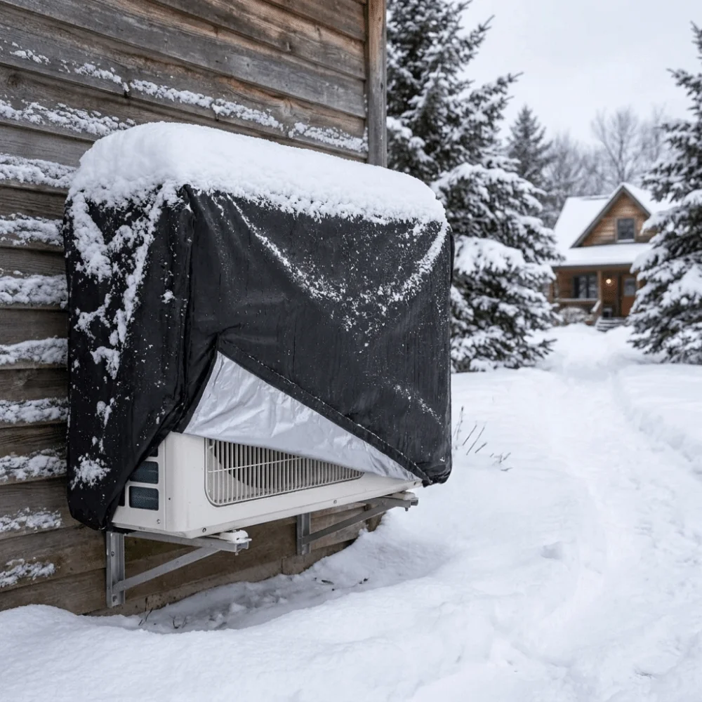 Waterproof Outdoor Air Conditioning Cover Dustproof Sun Protection Air Conditioner Sunscreen Cover Anti-Snow Windproof