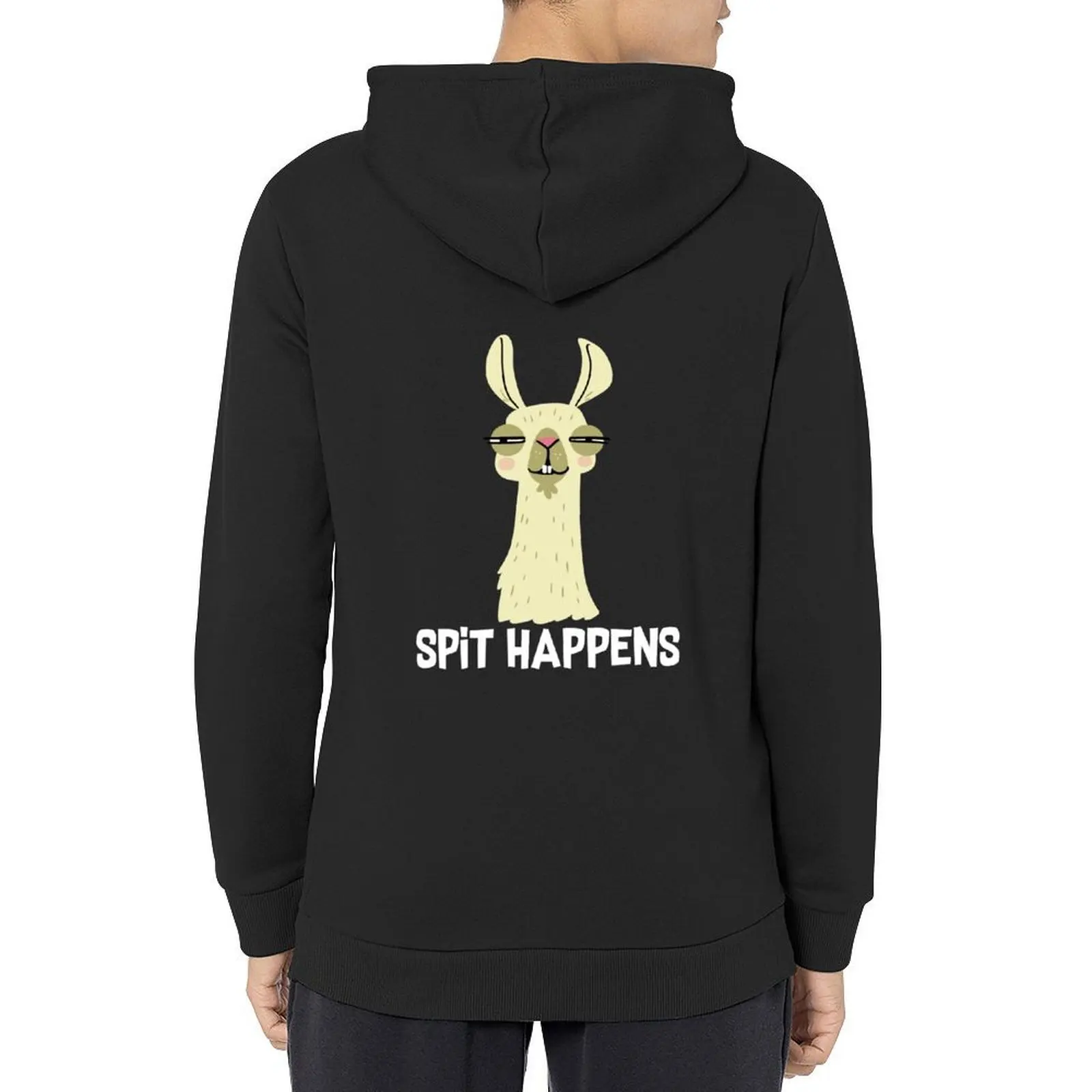 

Llama Spit Happens Hoodie fashion men men clothing winter clothes autumn clothes hoodie oversize