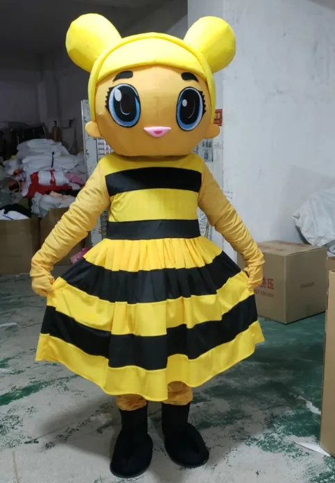 

Hot Sale Adult Baby Queen Bee Mascot Costume Cartoon Cartoon Birthday Character Maskote theme Anime Cosplay Costumes Carnival