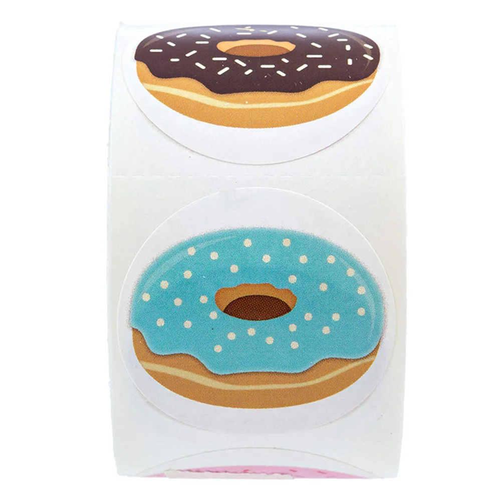 

Sealing Sticker Donut Design Self-Adhesive Wrapping Stickers For Baking Packaging Label Party Gift Kids Stationery