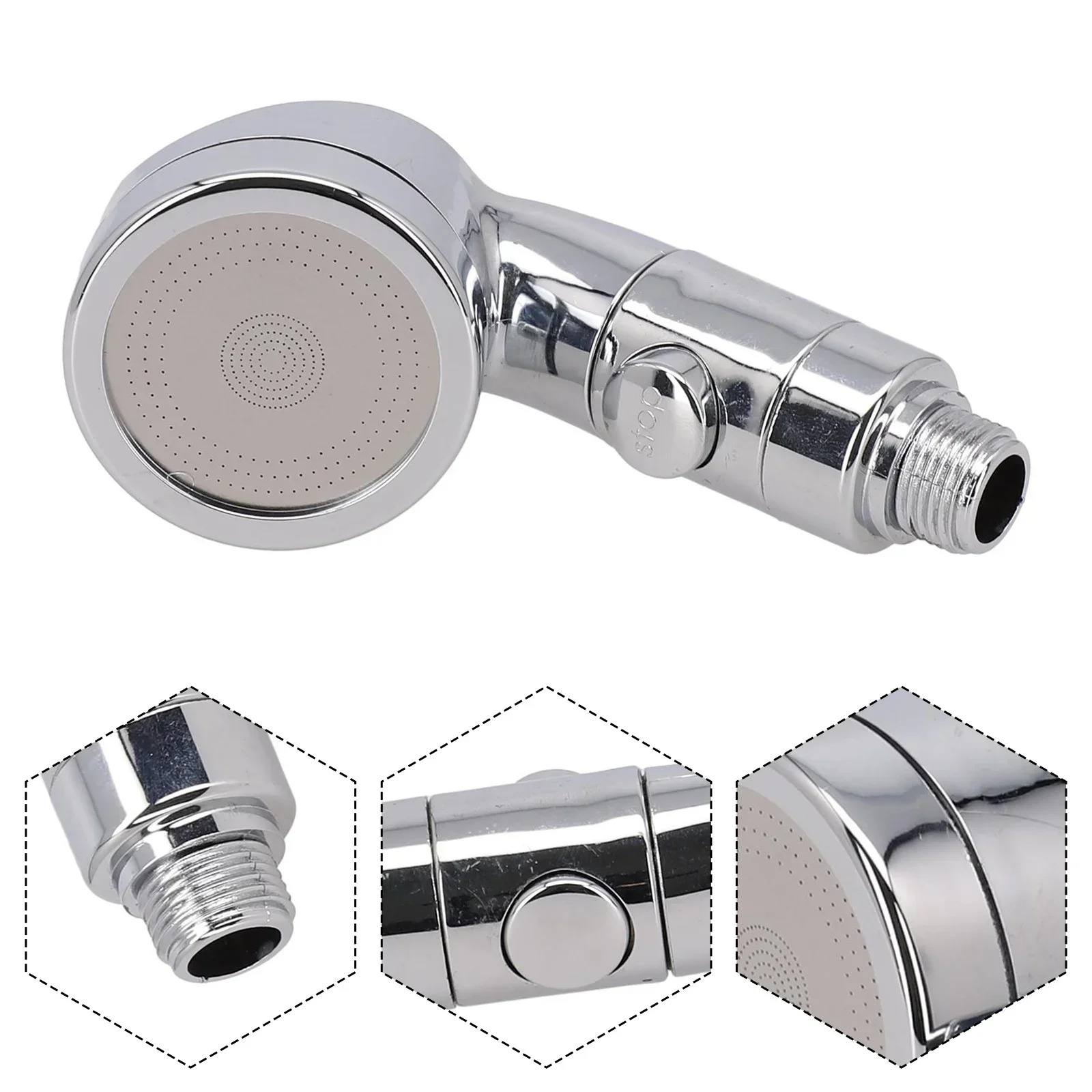 Suitable Useful Shower Head Shower Nozzle ABS Corrosion-resistant G1/2 Interface High-quality Material Silver Home Improvement