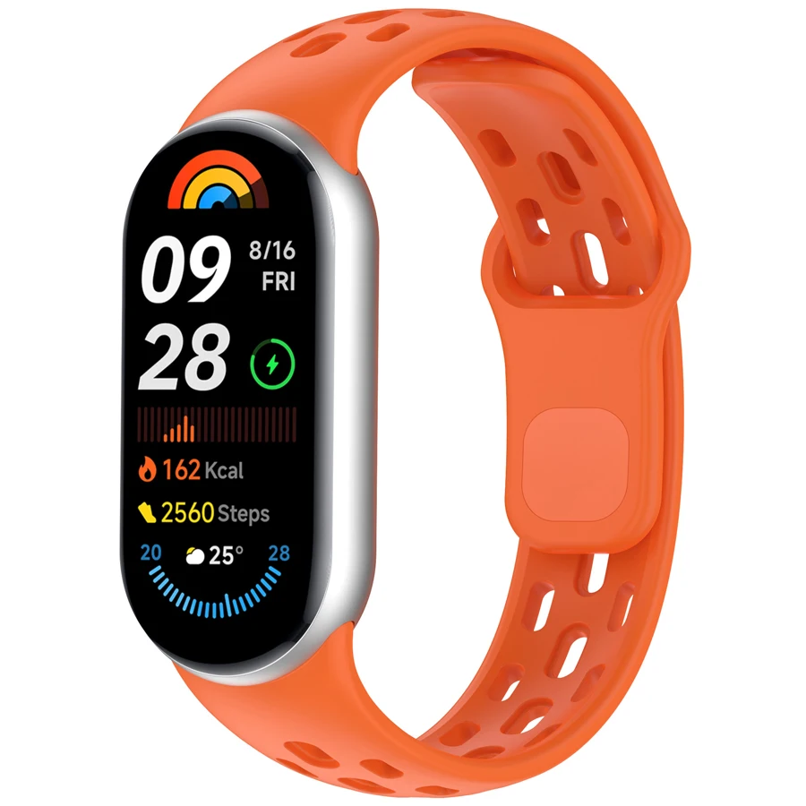Siliconen Band Voor Xiaomi Mi Band 8 9 10 Accessoires Sport Ademend Armband Polsbandje Riem Pulseira Correa Voor Mi Band 10 9 8