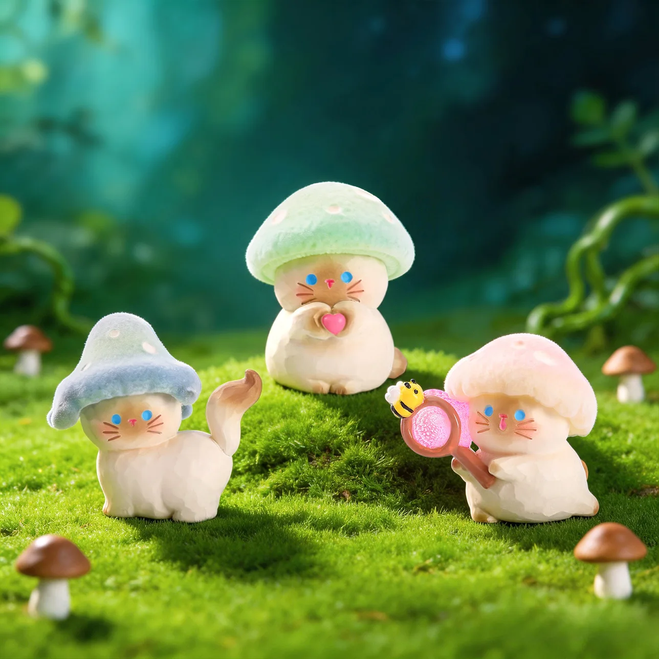 Blind Box Poison Mushroom Exploration Diary Glowing Cat Figurine Home Decoration Desktop Ornament Birthday Gift Souvenir view 3