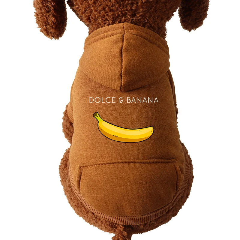 DOLC & BANANA-ropa para mascotas, sudaderas con capucha estampadas para perros, abrigo cálido de invierno para perros grandes, chaqueta, suéter para cachorros, ropa de Bulldog Francés