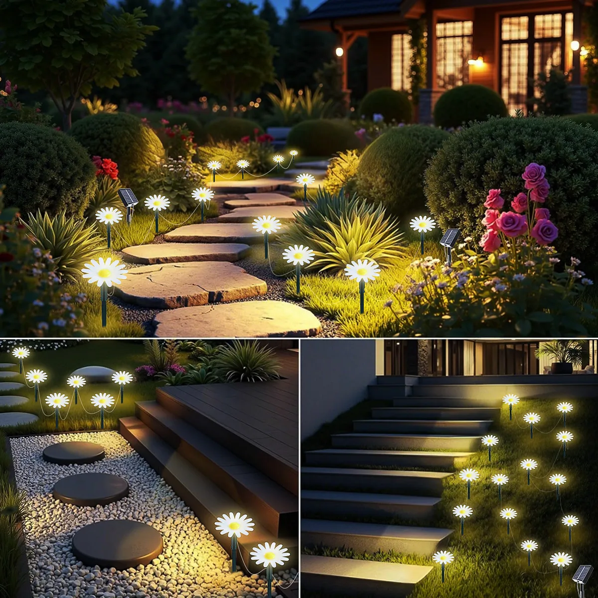 Solar Garden Lights 20LEDS Solar Lawn Lamp Outdoor Courtyard Flower Lights With 8 Modes Christmas Courtyard Weddings Decoration view 6
