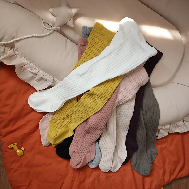Pantimedias de algodón para niños y niñas de 0 a 4 años, 9 colores, primavera, Otoño e Invierno