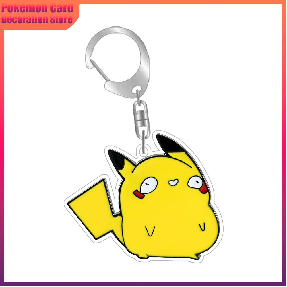 Pokemon presentes kawaii anime acrílico chaveiro bonito psyduck qikachu charmander broche emblema de metal para crianças chapéu pinos acessórios