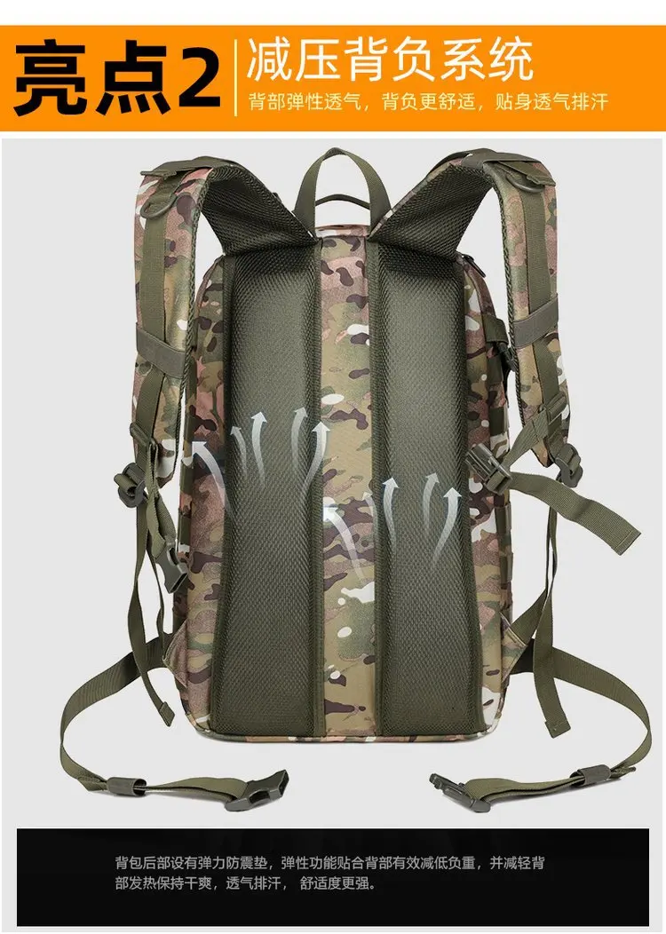 Tactical Camouflage Backpack for Men,Large Capacity Hiking Travel  Bag,Outdoor Sports Daypack,Military Style Camping Backpack - AliExpress 1524
