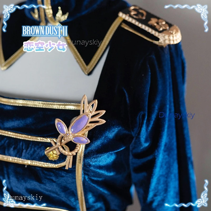 Brown Dust 2 Blade Sexy Velvet Uniform Costume – Young Lady Dark DPS Skin + Wig, Women’s Halloween Carnival Party Suit view 6