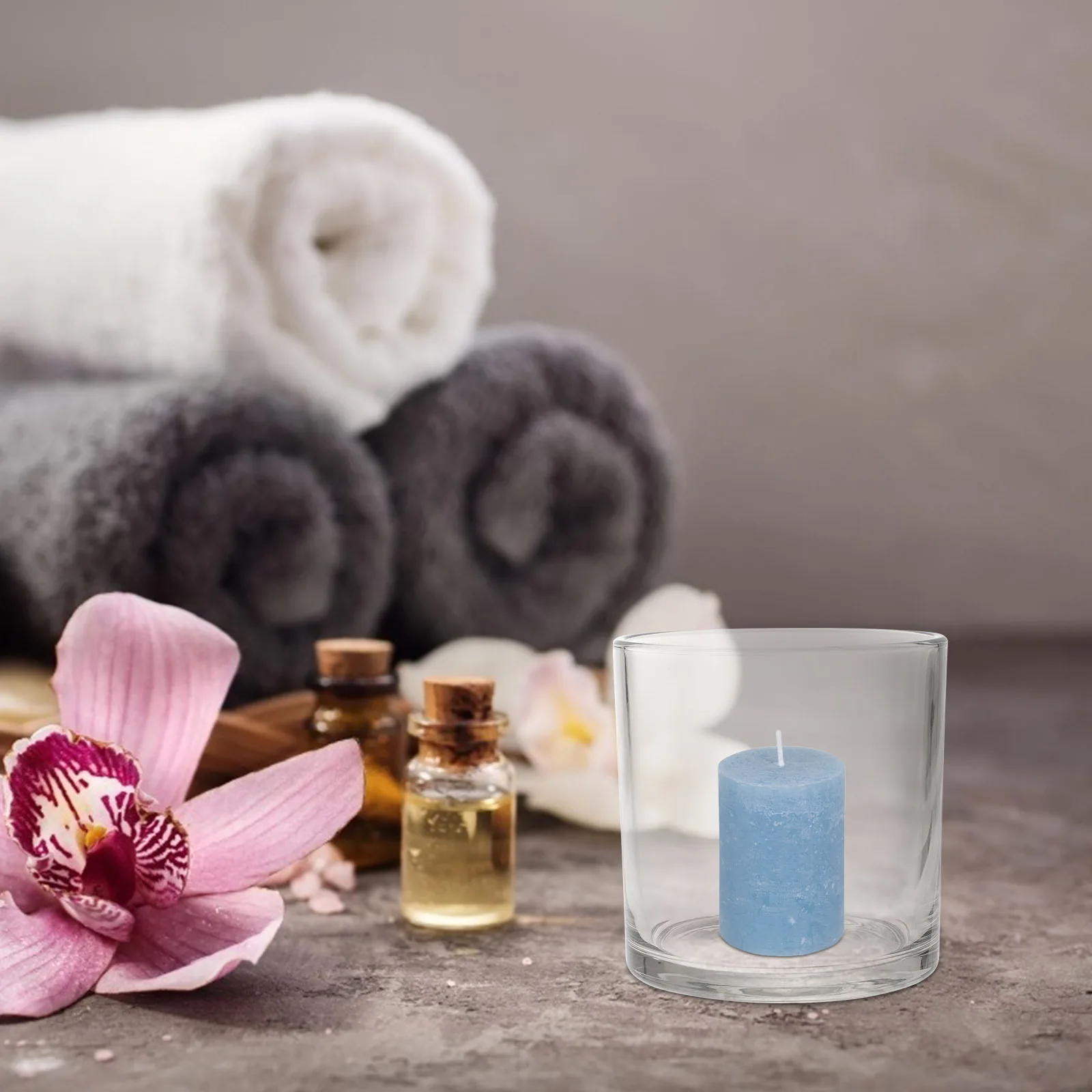 

1Pcs Exquisite Glass Covers Cylindrical Shape Flame Gentle Warm Decorative Protector Transparent Covers Glass Cups