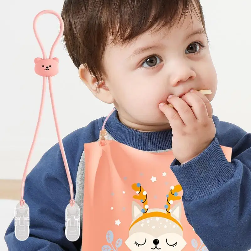 Napkin Clip Silicone Adjustable Bib Clip With Neck Strap Portable Bib Towel Strap Chain Lanyard Necklace For Dining Clothing