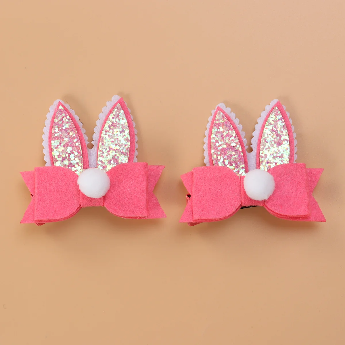 

4Pcs Rabbit Ear Hair Clips Bowknot Hairpins Charming Easter Hair Decoration Party Headwear for Kids Girls Easter Headdress