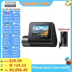 Global 70mai Dash Cam A200 Dual-channel Record 1080P HDR 2'' IPS Screen 24H Parking Monitor Car DVR 70mai A200 WIFI APP 130° FOV