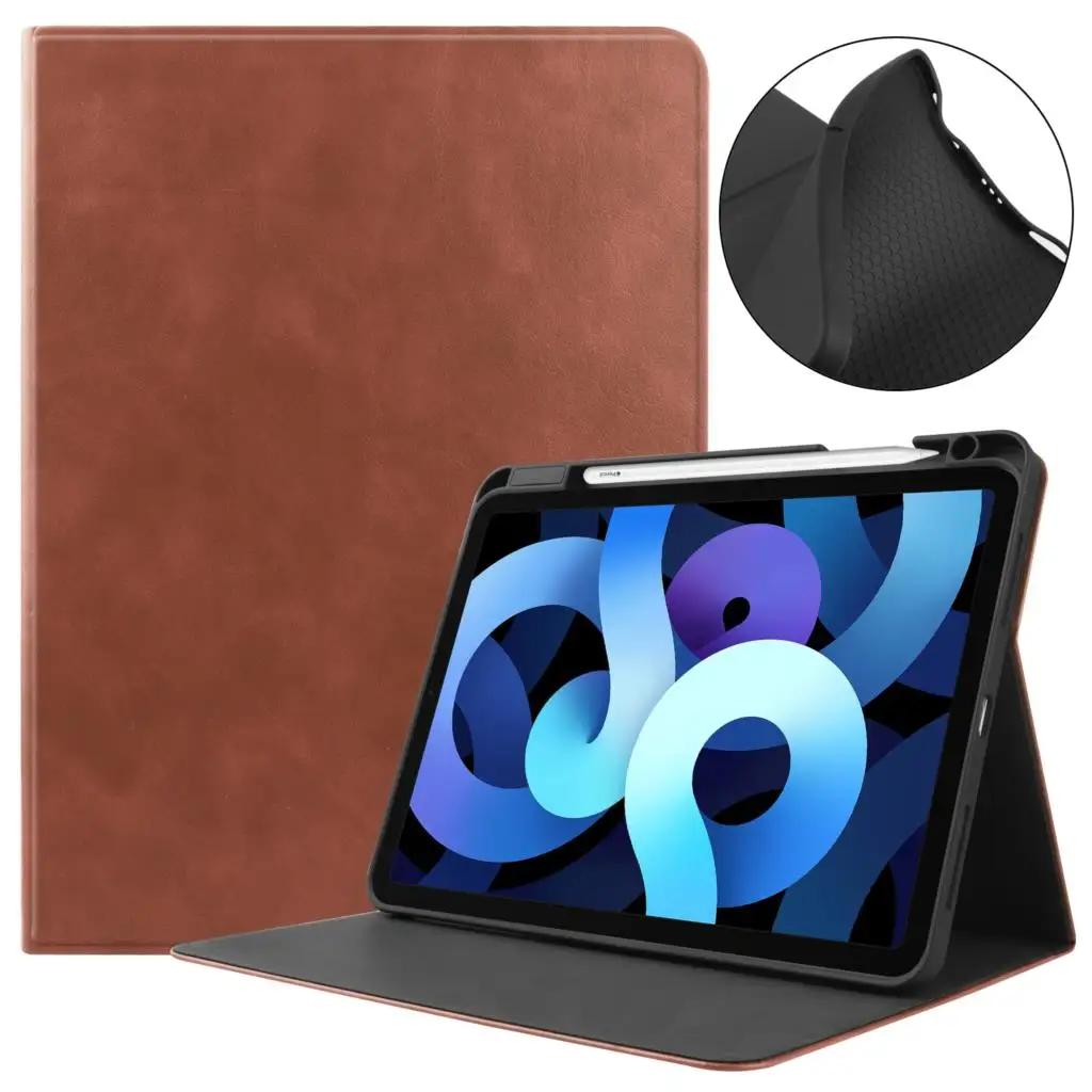 

Вертикальная подставка для iPad Air5 2022 A2588 A2589 A2591 Air 4 10,9 дюйма 10,2 9-го 8-го 7-го поколения, Воловья кожа, узор, противоударный флип-чехол