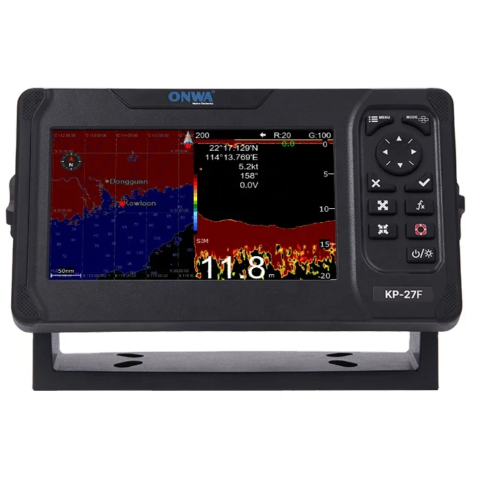 Nouveau navigateur marin de traceur de carte GPS de KP-25F d'ONWA 7 pouces avec le sondeur explorez o de recherche de poisson