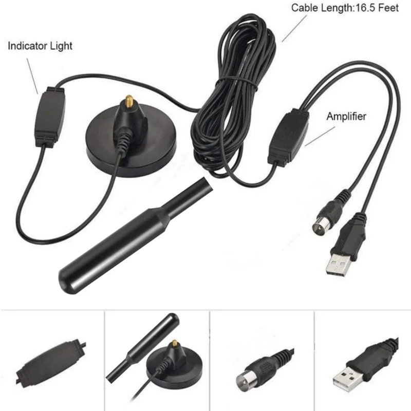 2025 New Terrestrial Digital TV Antenna 4K Indoor and Outdoor Suction Cup TV Antenna DTMB Antenna Home DVB-T