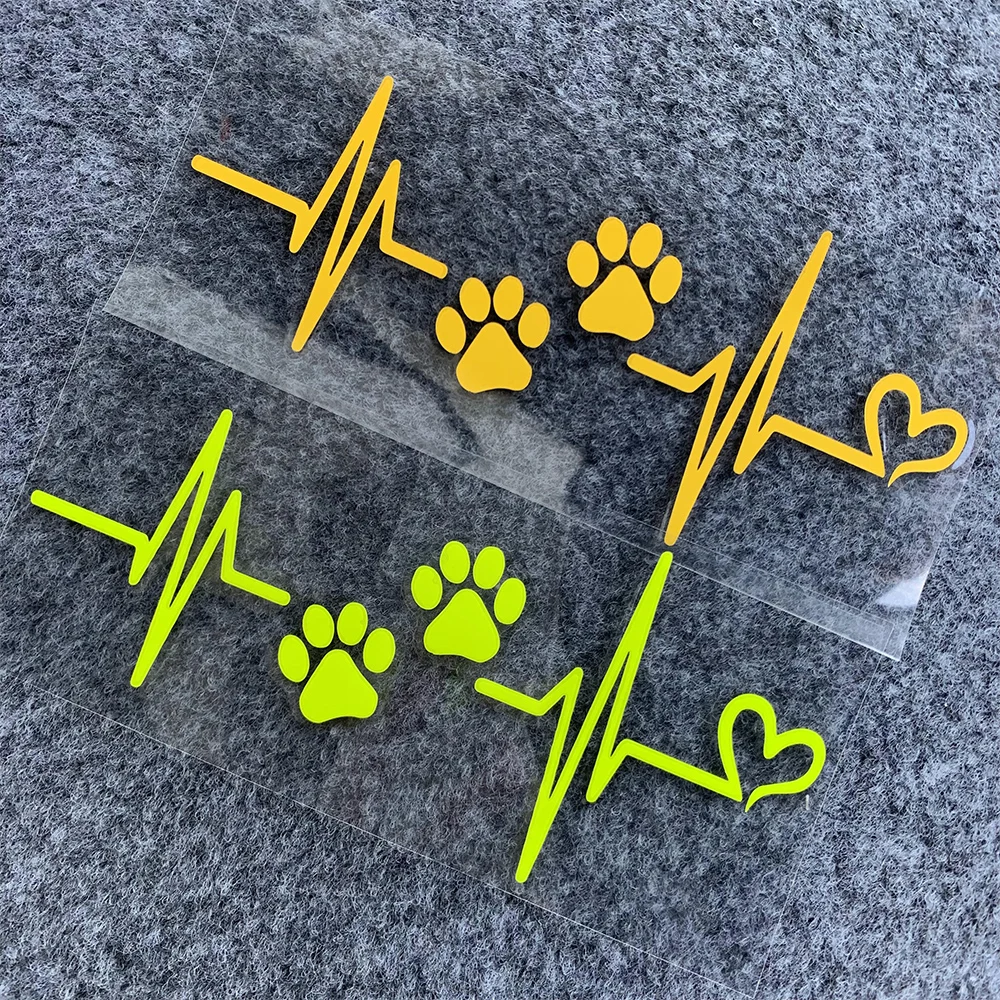 Heartbeat Dog Paw Reflective Stickers Motorcycle Motor Bike Scooter Body Decal Accessories for Piaggio Vespa 300 GTS PX Sprint