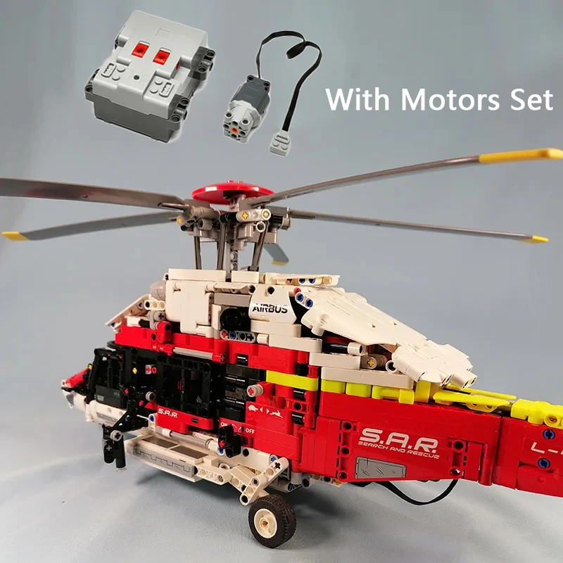 NEW Technical Airbus H175 Rescue Helicopter 42145 Model Building Block Models Boy Girls Gift Motorised Functions Bricks Toys