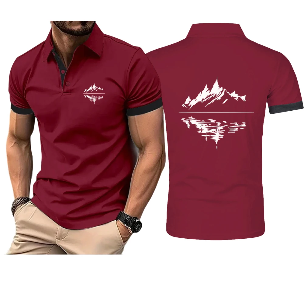 Men's Short Sleeve Polo Shirt Contrast Collar & Cuff Design Casual Business Golf t shirt for man men's polo shirts Mens clothing