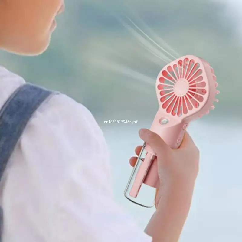 Handheld Misting Fan Rechargeable Fan Water Misting Fan Mini Cooling Fan for Makeup Travel Outdoor Dropship