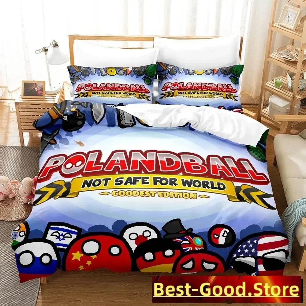 

3D Print Countryball Polandballs Word Bedding Set Boys Girls Twin Queen King Size Duvet Cover Pillowcase Bed boys Adult Bedroom