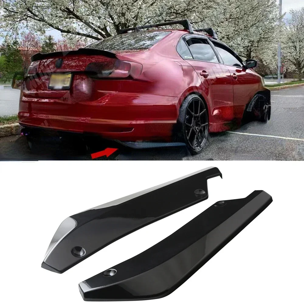 2Pcs Carbon Fiber Rear Bumper Splitter Universal Car Rear Lip Diffuser Spoiler Anti-Scratch Protector Wrap Angle Splitters Amagi view 2