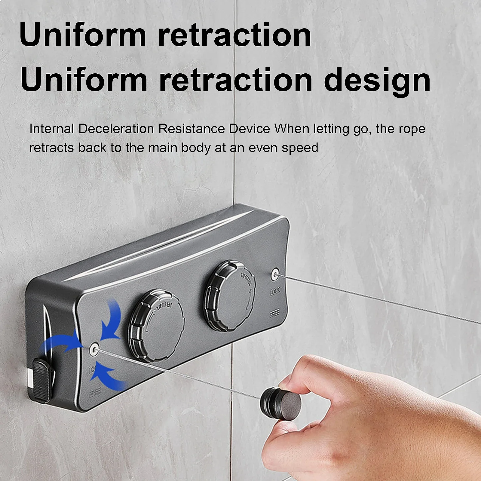 Retractable Clothesline 5.1M Wall Mounted Double Line Hanger Space-Saving Drying Rack