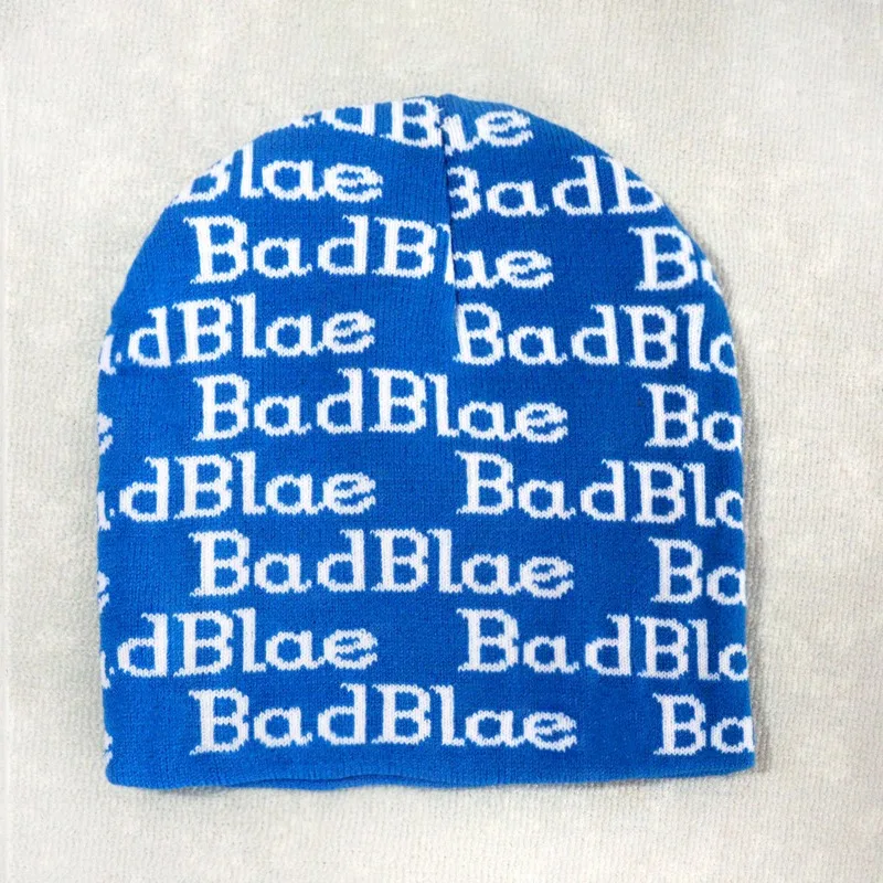 Men and Women Beanie Hat Winter New Fashion Design Knitted Letters Outdoor Warm and Comfortable Blue Black Beanie Hat