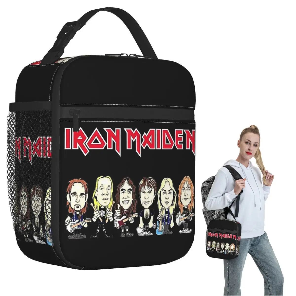 

Креативная термосумка для обедов в стиле ретро с изображением рок-группы Iron Maiden для женщин и детей, портативный контейнер для еды, термосумка-тоут