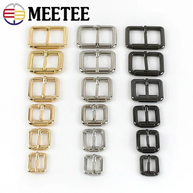 10Pcs 13-38mm Metal Pin Buckles Bag Strap Belt Webbing Adjust Clasp Rectangle Roller Ring Hook DIY Sewing Hardware Accessories