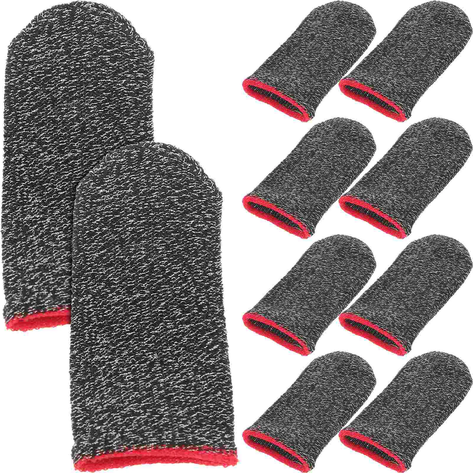 10 Pcs Finger Sleeve Mobile Game Cot Thumb Sleeves Gaming for Ultra Thin Black Cover Grips