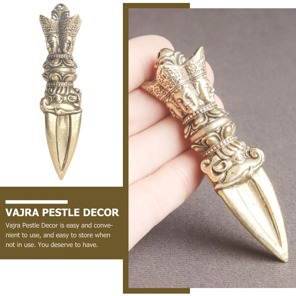 

Brass Vajra Pestle Craft Decorative Home Office Desktop Ornament Buddhism Tibetan Dharma Symbol Luck Fortune