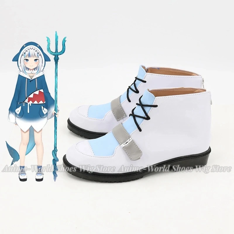 YouTuber Hololive VTuber ENG Gawr Gura requin personnaliser Cosplay femmes chaussures bottes Halloween carnaval Cosplay accessoires de déguisement