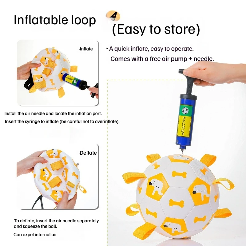 Interactive Training Inflatable Football Sound Pet Toy Ball Outdoor For Dog