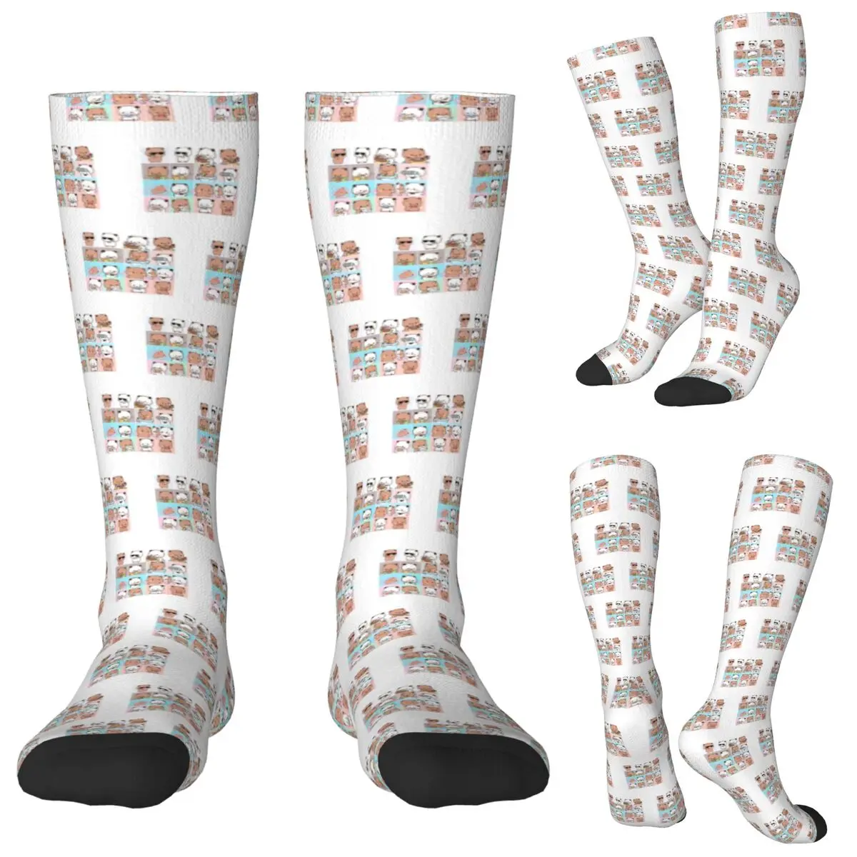 

Bubu Dudu - носки с изображением медведя панды, любви, чулки в стиле Харадзюку, всесезонные длинные носки, аксессуары для мужчин и женщин, подарки