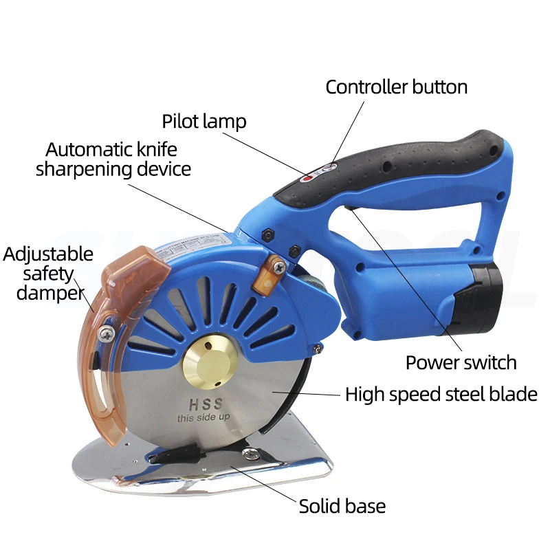 Imagem -04 - Circular Elétrica Viu o Cortador Giratório Tesouras para Cortar a Tela Algodão Couro Ofícios 220v 110v 284 mm 300w a