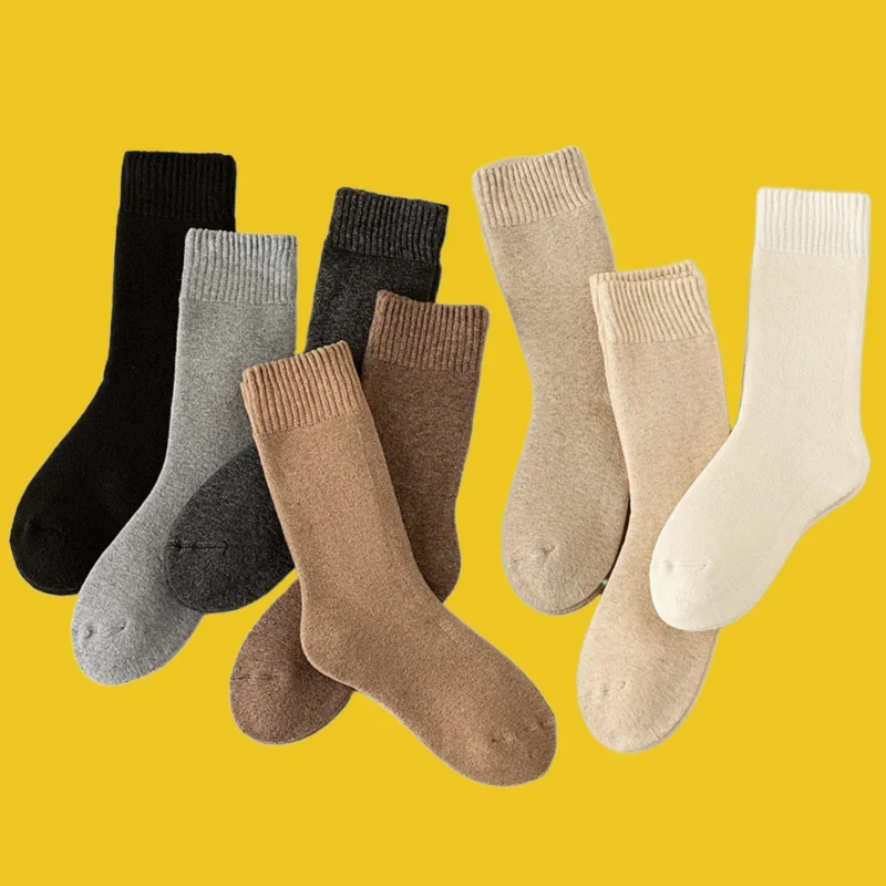 5/10 Pairs Plus Velvet Thickening Warm Terry Socks Breathable Winter Women's Cashmere Socks Autumn and Winter Women's Socks