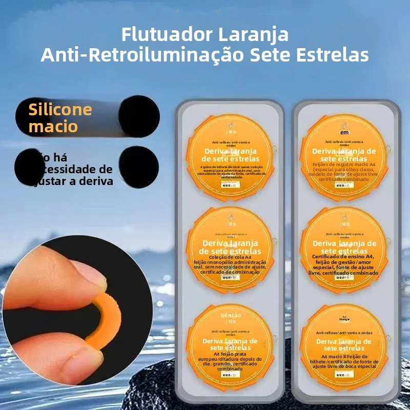 conjunto-completo-de-linha-de-pesca-orange-seven-star-com-anzois-acabados-e-boia-antirreflexo-7-estrelas-especial-para-pesca