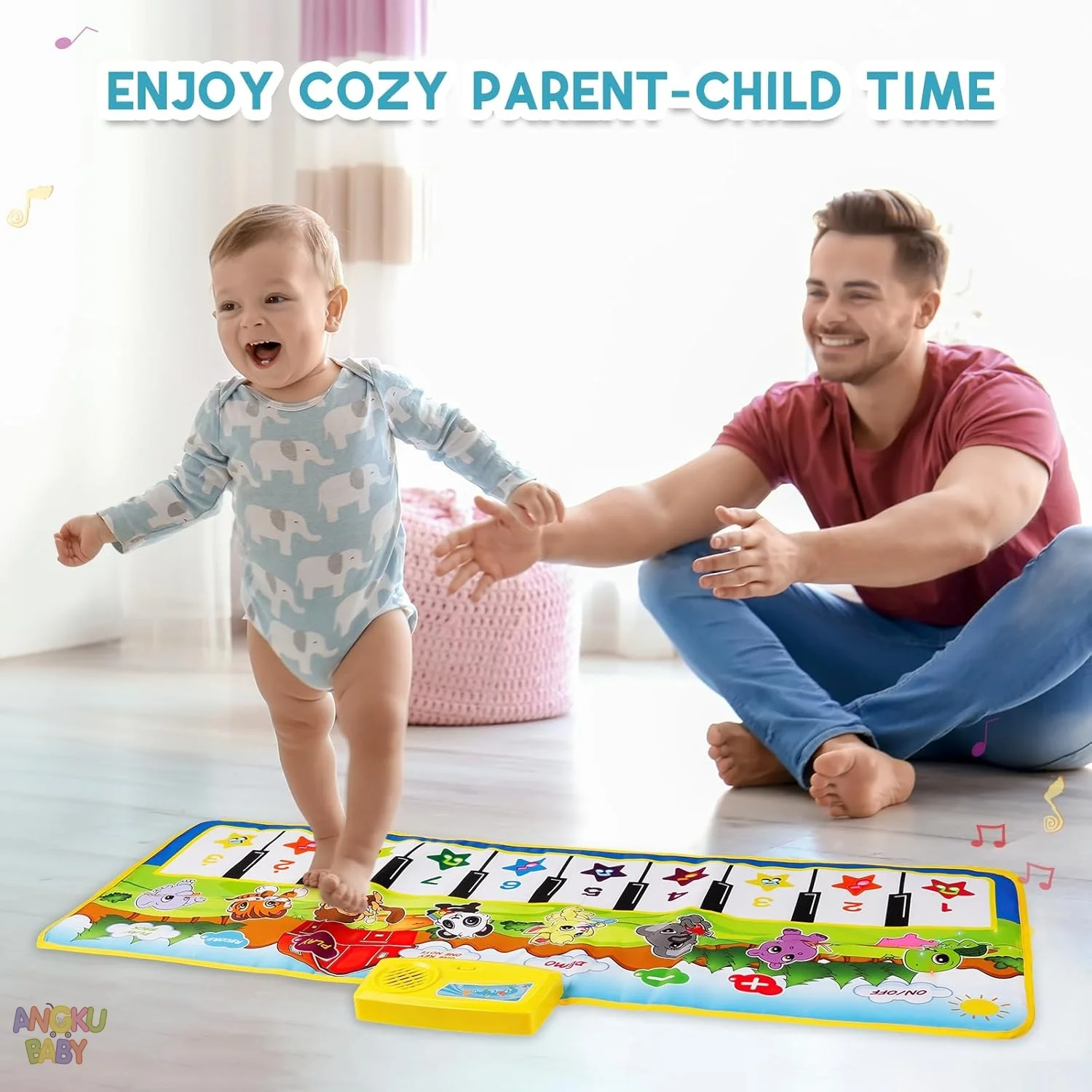 15*44" Educatieve Baby Speelmat Nieuwgeboren Piano Gym voor 0-12 Maanden Muziek Spelletjes voor Baby's Ontwikkeling Baby Activiteiten Speelgoed