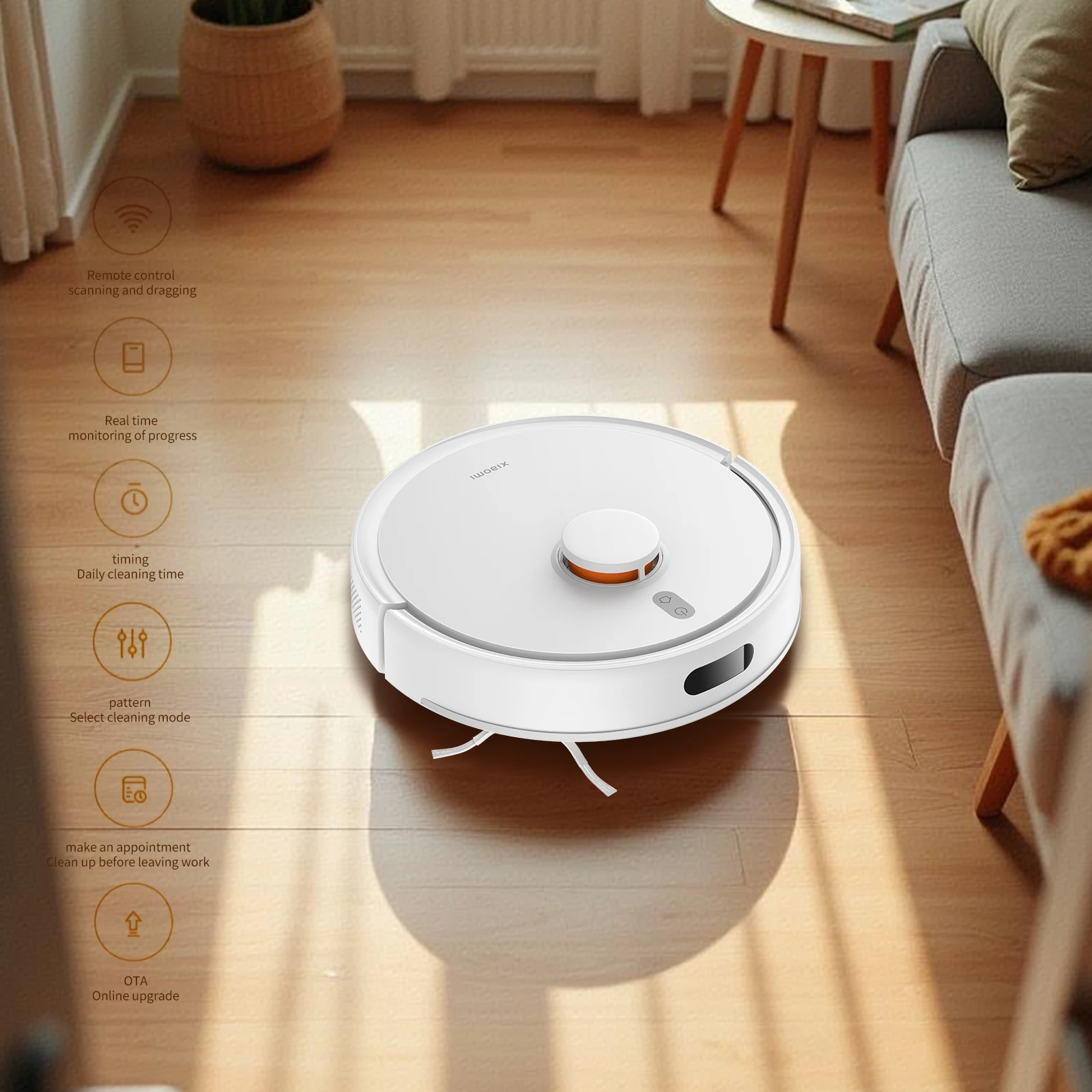 xiaomi Robot Vacuum S20 Automatic Portable Mini Home Floor Robotic Vacuum Cleaner Wet Dry Three-In-One Sweeping Machine for Home