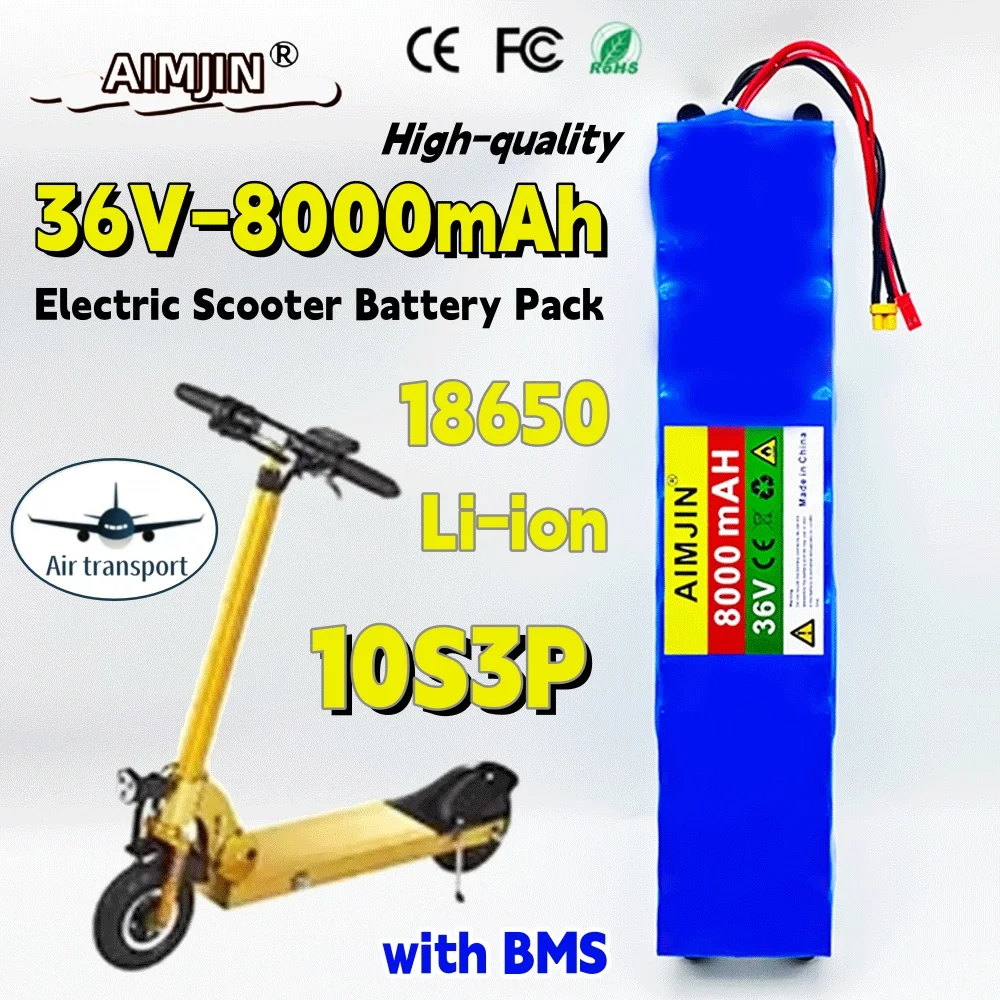 36v 8.0Ah Li-ion18650 10S3P 8000mAh Electric Scooter Rechargeable Battery XT30+JST plug For Xiaomi M365/1S Special Battery Pack