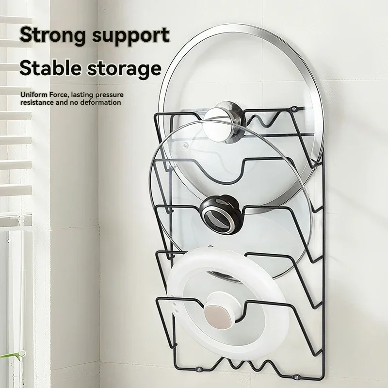 Space-saving Pot Lid Organizer Non-slip Design Safe Storage of Kitchen Supplies Suitable for All Kinds of Pot Lids Cookware