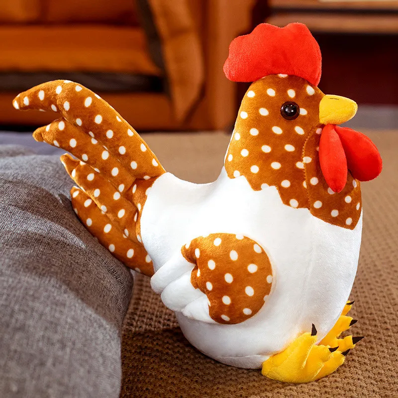 Simulation Cock Plush Toys Stuffed Soft Chicken Dolls Animal Poultry Pillow Funny Home Cushion Decor Birthday Gift