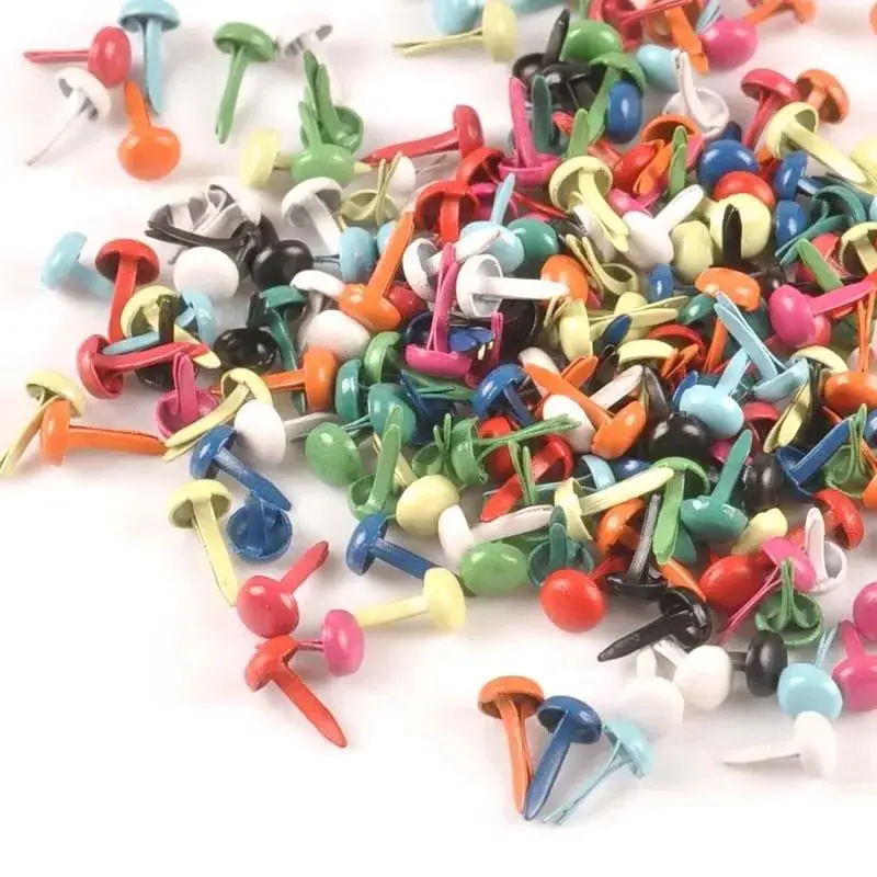 100Pcs 5X10mm Round Brads Metal Crafts Rivets Fastener DIY Scrapbooking Mixed Pastel Brad For Shoes Decor Embellishments c1114