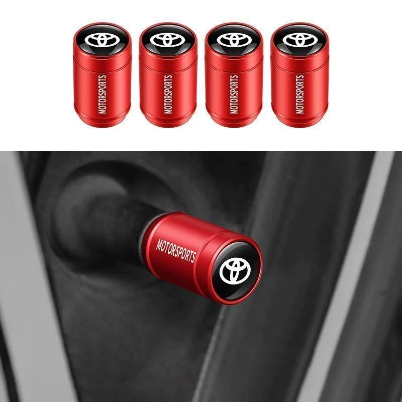 4PCS Car Valve Cap Wheel Tire Valve Caps Cover Auto Styling For Toyota Prius Avensis Rav4 Auris Yaris Verso Land Cruiser Camry