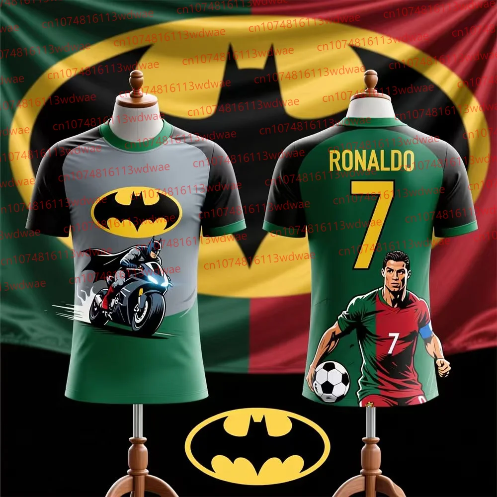 Koszulka męska Koszulki piłkarskie Portugalia Koszulka piłkarska Ronaldo 7 Koszulka piłkarska Superbohaterowie Batman Koszulka piłkarska Gotham
