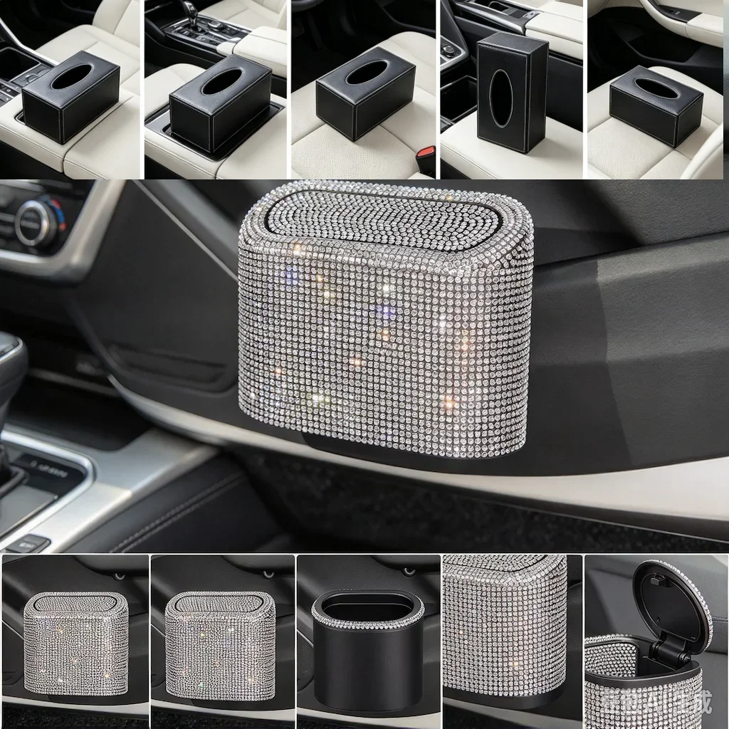 New Portable LED Light Car Ashtray Universal Cigarette Cylinder Holder Car Styling Mini Trash Box
